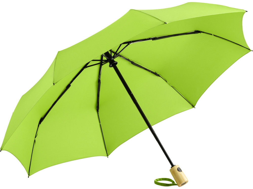 Зонт складной 5429 ÖkoBrella из бамбука, полуавтомат, лайм-1