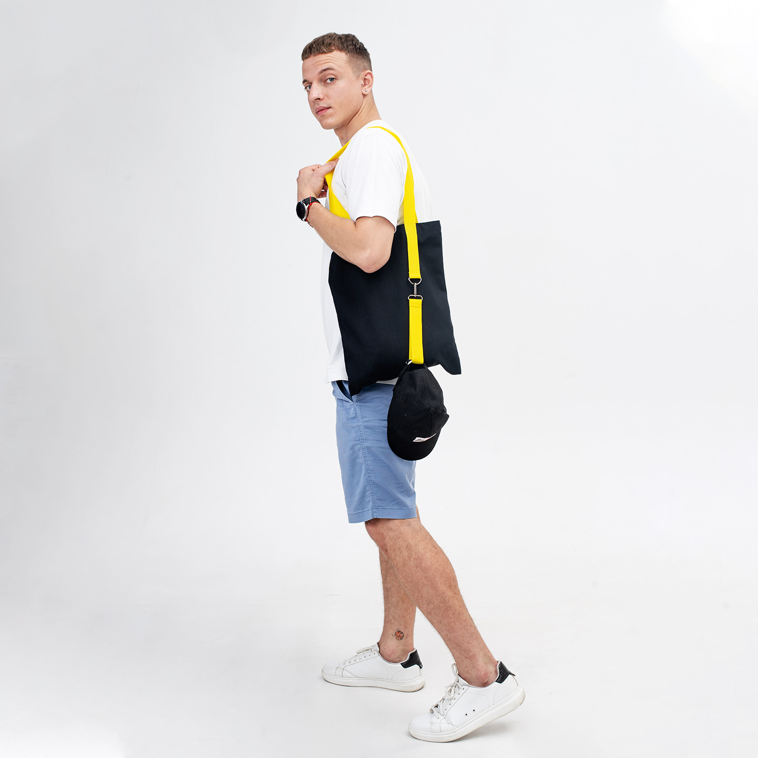 Шоппер Superbag black (чёрный с жёлтым)-8