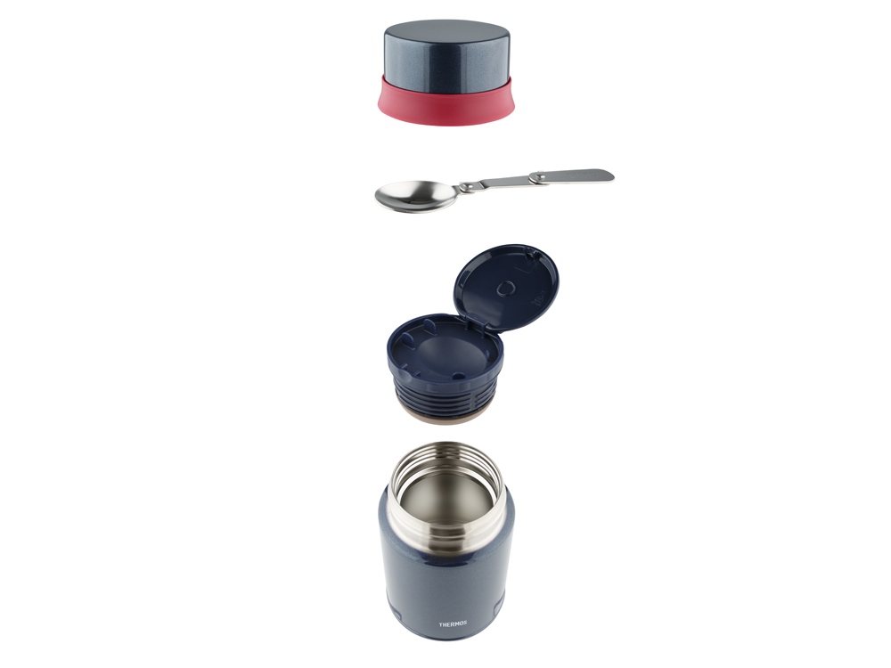 Термос из нерж.стали в комплекте с ложкой тм THERMOS TCLD-720S, синий-3