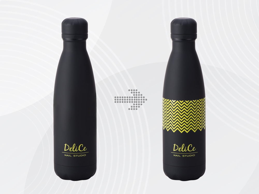 Вакуумная термобутылка Vacuum bottle C1, soft touch, 500 мл, черный, с УФ печатью-0