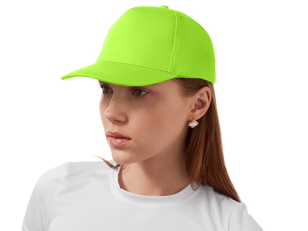 Бейсболка Мемфис 230 5-панельная, яблочно-зеленый-3
