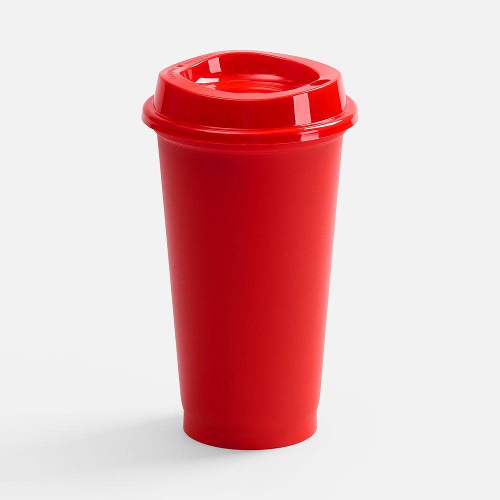 Стакан с крышкой Color Cap, ver.2, красный-1