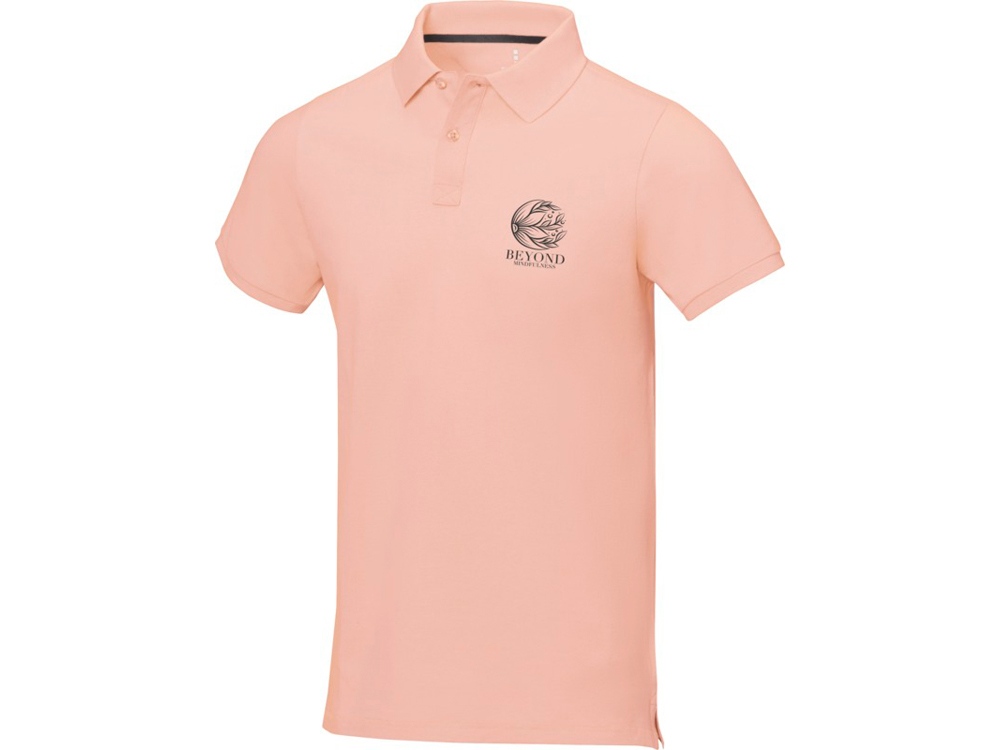 Calgary мужская футболка-поло с коротким рукавом, pale blush pink-5