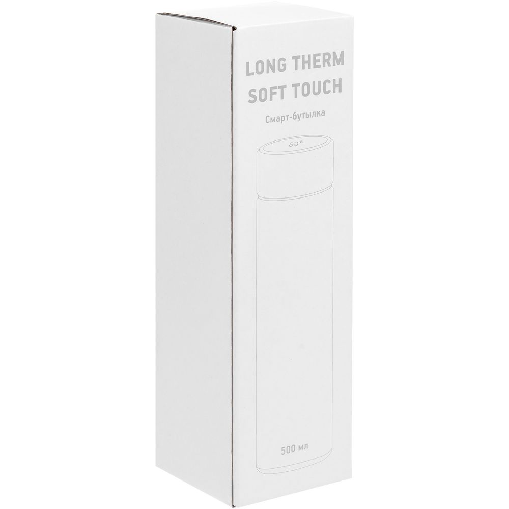 Смарт-бутылка с заменяемой батарейкой Long Therm Soft Touch, черная-4
