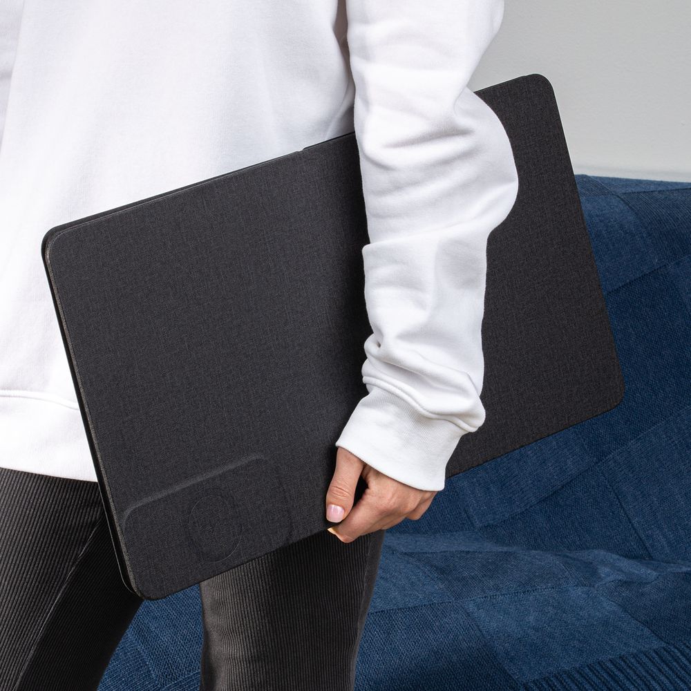 Складной стол для ноутбука с беспроводной зарядкой Kickstand Table, серый-5