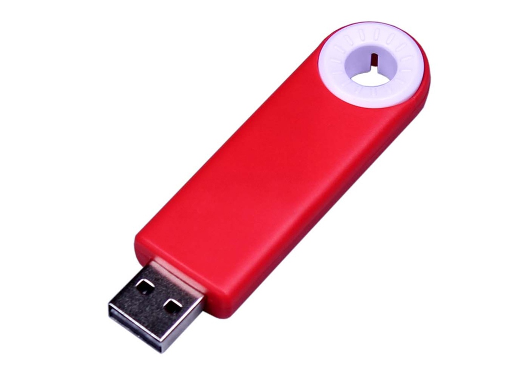 USB-флешка промо на 32 Гб прямоугольной формы, выдвижной механизм, белый-0