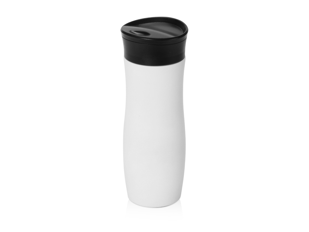 Вакуумная термокружка с кнопкой Streamline, Waterline, soft-touch, тубус, белый-1