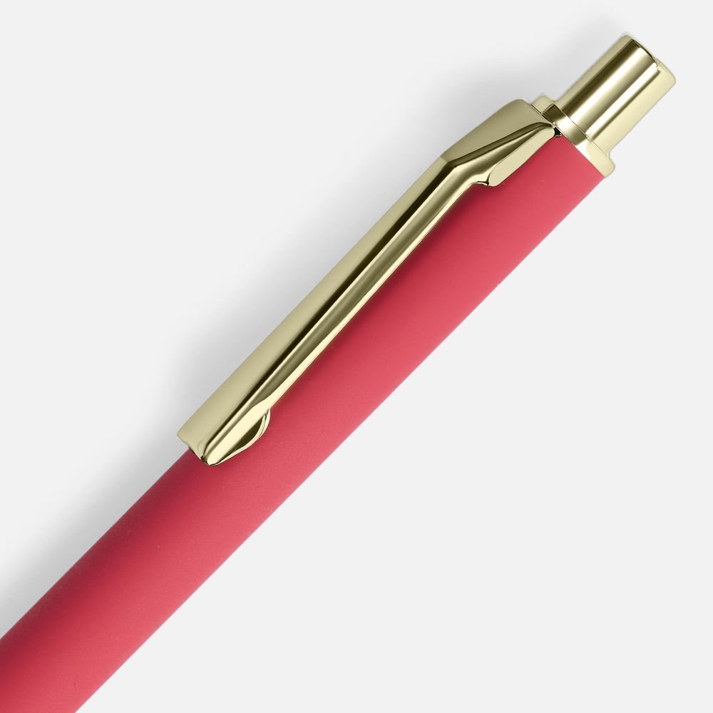 Ручка шариковая Lobby Soft Touch Gold, красная-1