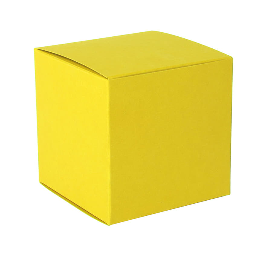 Коробка подарочная CUBE размер 9 x 9 x 9 см, желтый-1