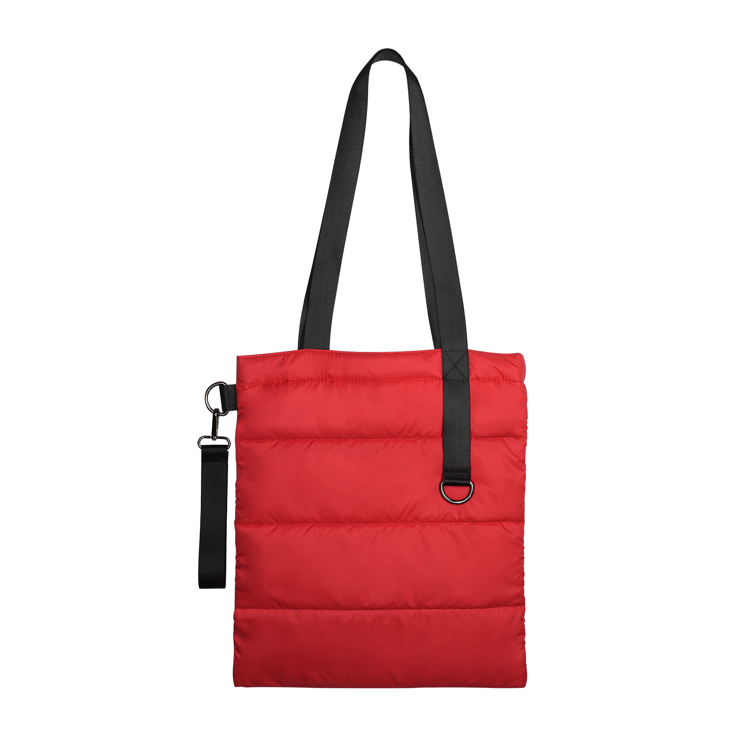 Шоппер Superbag Bubble, стёганый, с магнитной кнопкой (красный с чёрным)-3