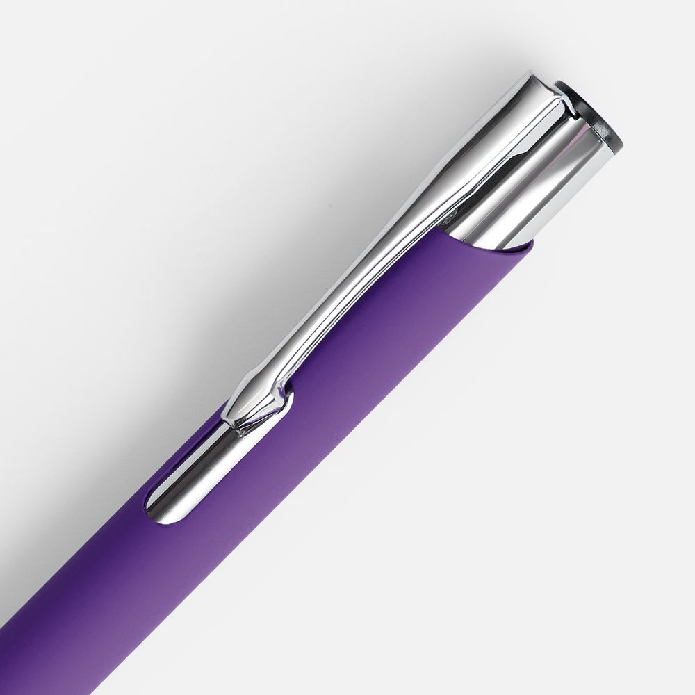 Ручка шариковая Keskus Soft Touch, фиолетовая-4