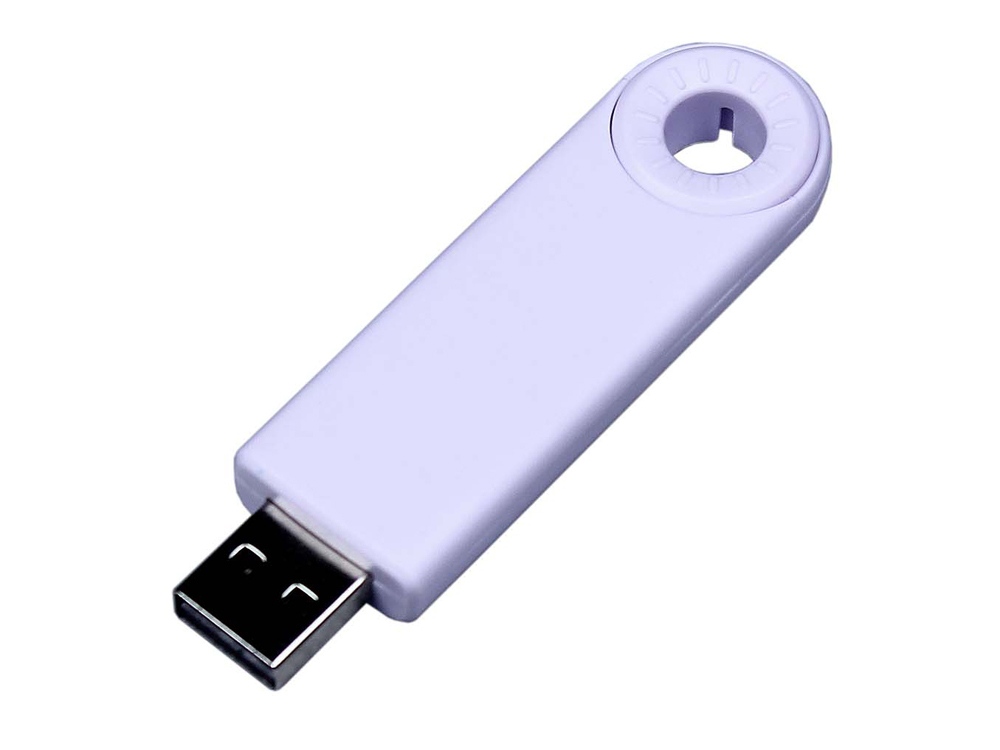 USB-флешка промо на 32 Гб прямоугольной формы, выдвижной механизм, белый-0