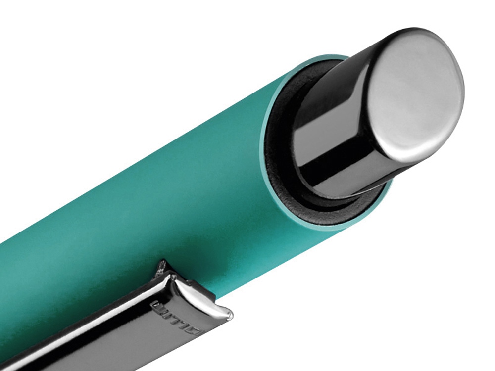 Металлическая шариковая ручка soft touch Ellipse gum, бирюзовый-2