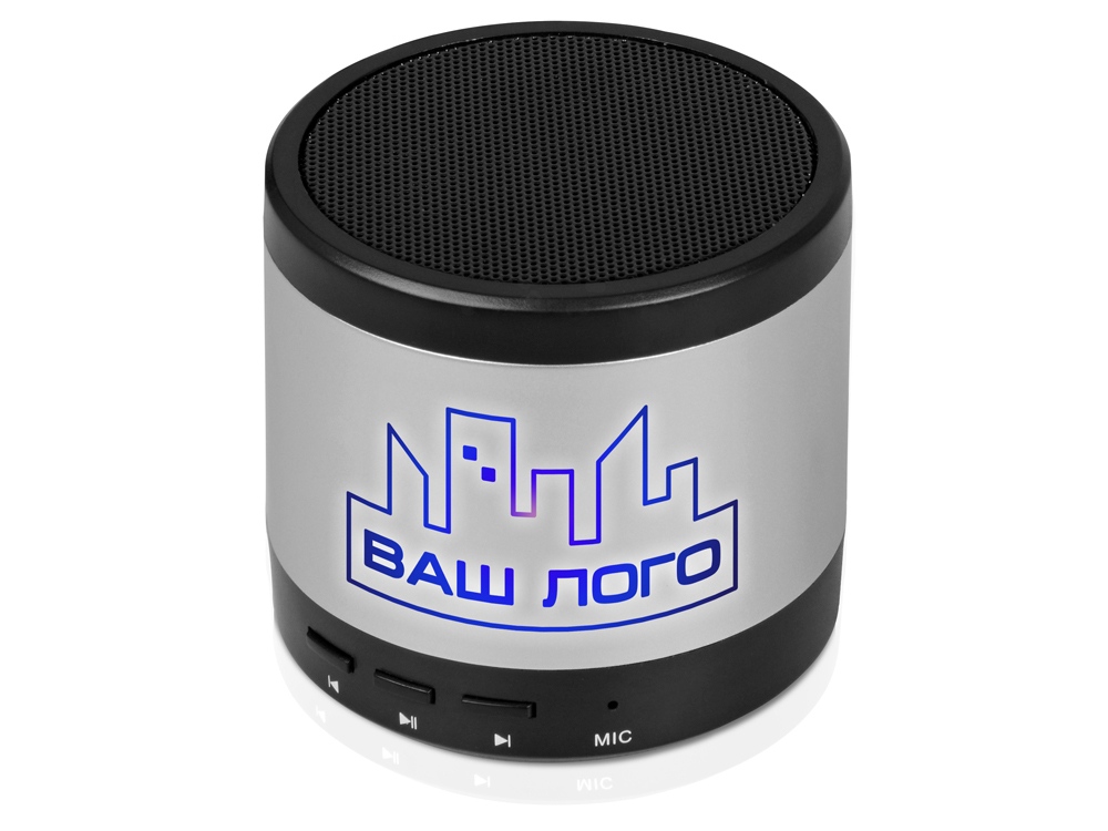 Портативная колонка Ring neon с синей подсветкой корпуса, серебристый-5