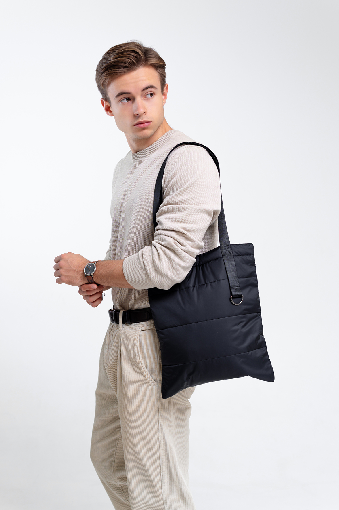 Шоппер Superbag Bubble New, со скрытой магнитной кнопкой (черный)-6