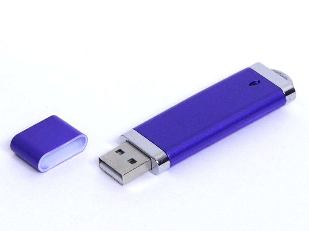 USB-флешка промо на 32 Гб прямоугольной классической формы, синий-0
