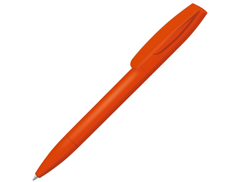 Шариковая ручка Coral Gum  с прорезиненным soft-touch корпусом и клипом., оранжевый-0
