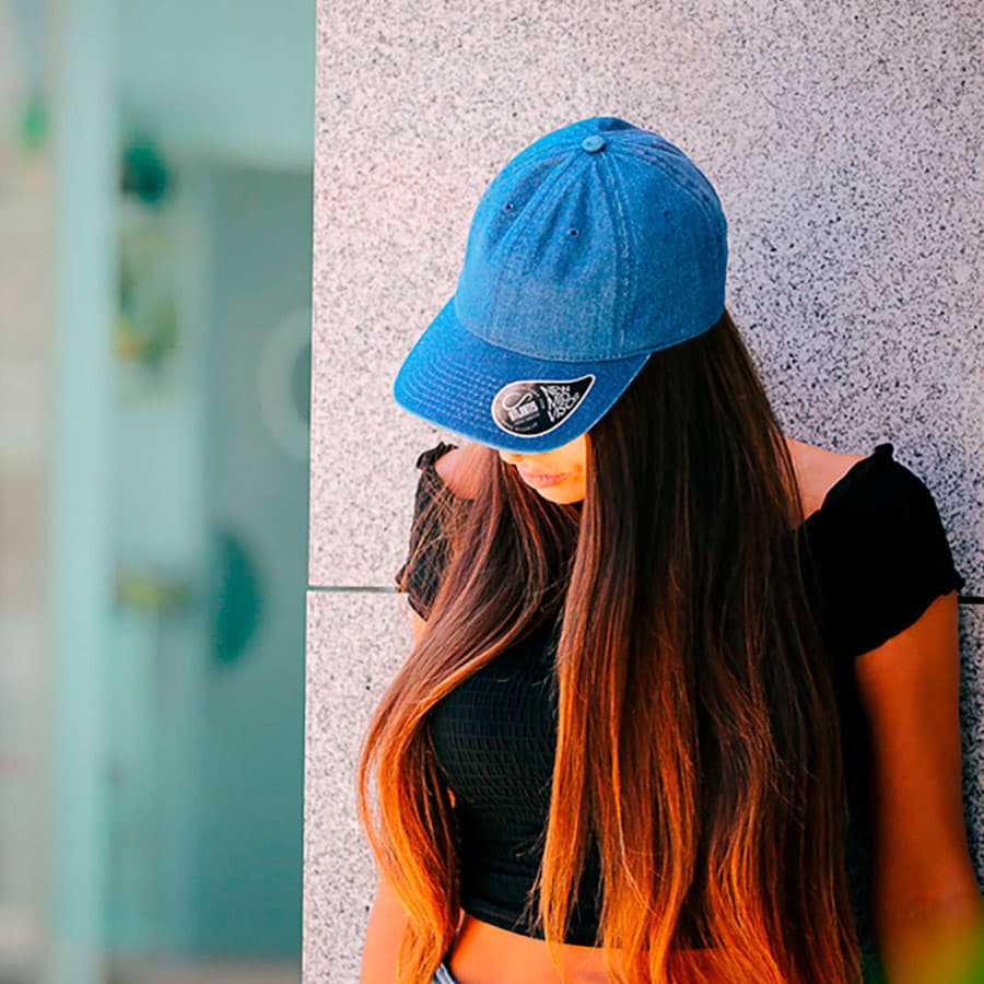 Бейсболка DAD HAT, 6 клиньев, металлическая застежка, голубой-1
