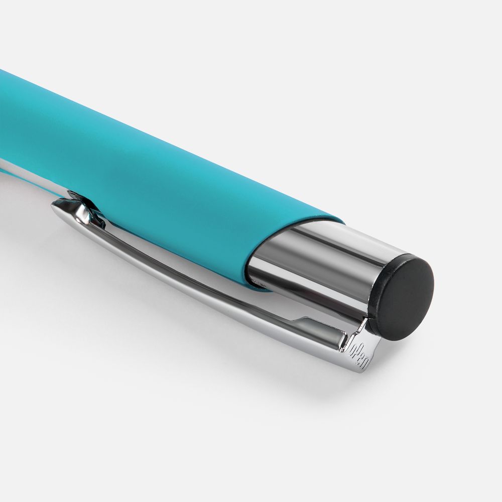 Ручка шариковая Keskus Soft Touch, бирюзовая-3