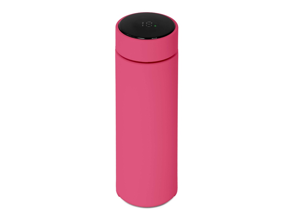 Термос FAMILY MARK LED, soft touch (Розовый)-3