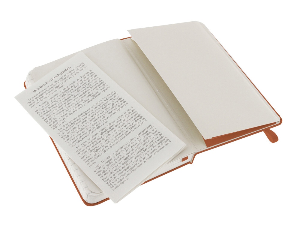 Записная книжка Moleskine Classic (в линейку) в твердой обложке, Pocket (9x14см), оранжевый коралл-3