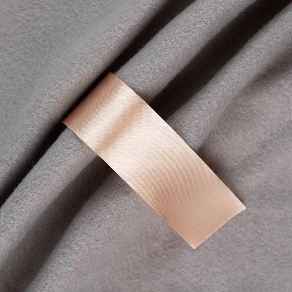 Лента сатиновая Satin 35 S, светло-бежевая, 20 см-1