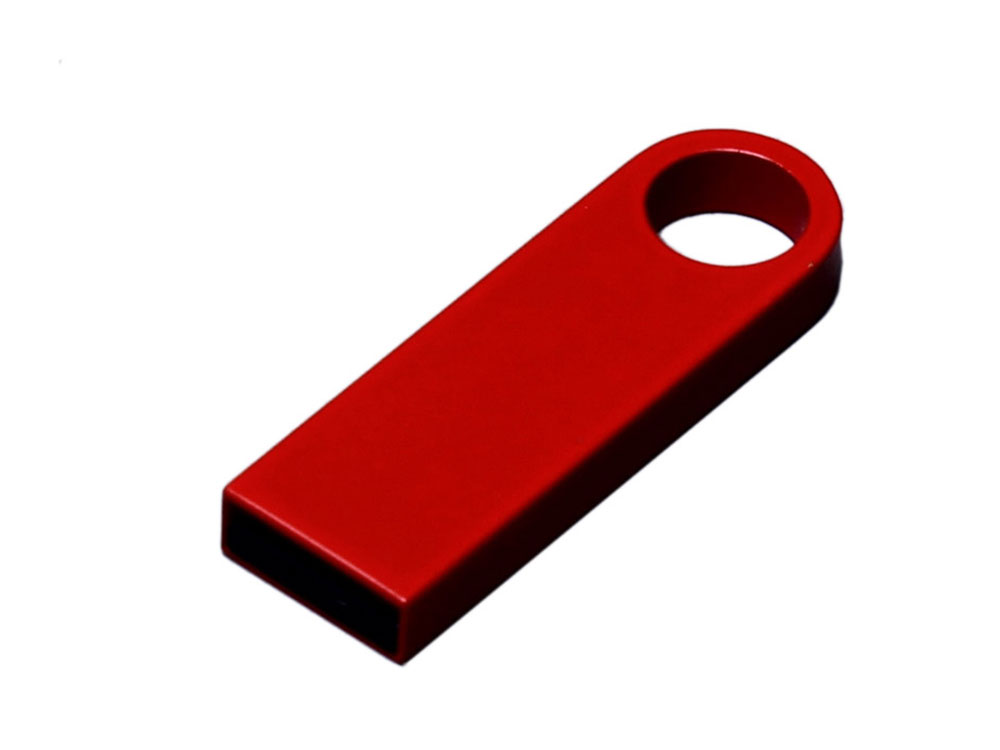 USB 2.0-флешка на 32 Гб с мини чипом и круглым отверстием, красный-0