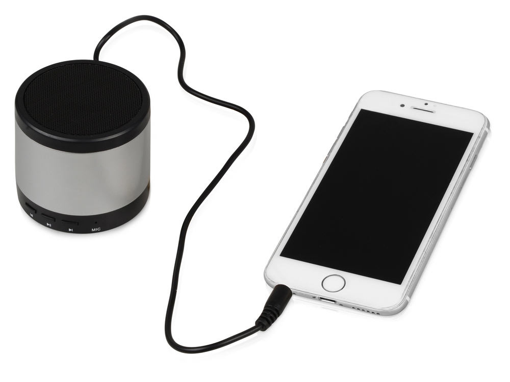 Портативная колонка Ring neon с белой подсветкой корпуса, серебристый-2