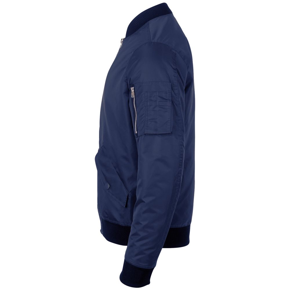 Куртка бомбер унисекс Rebel, темно-синяя-3