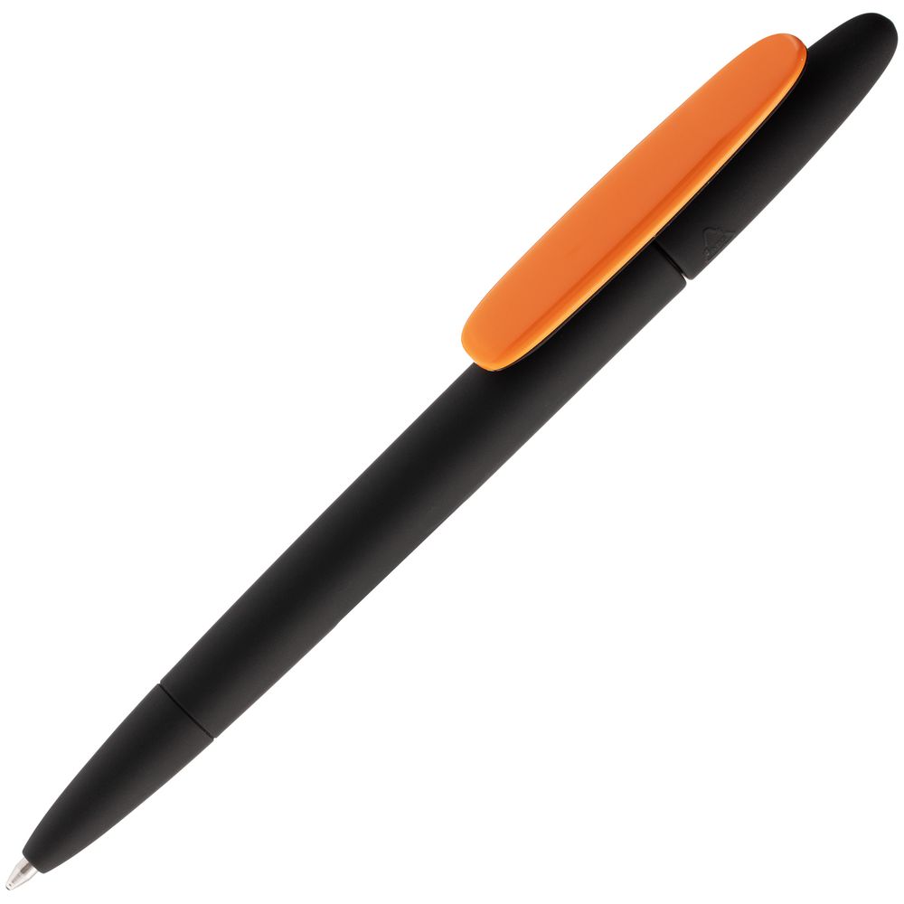 Ручка шариковая Prodir DS5 TRR-P Soft Touch, черная с оранжевым-0