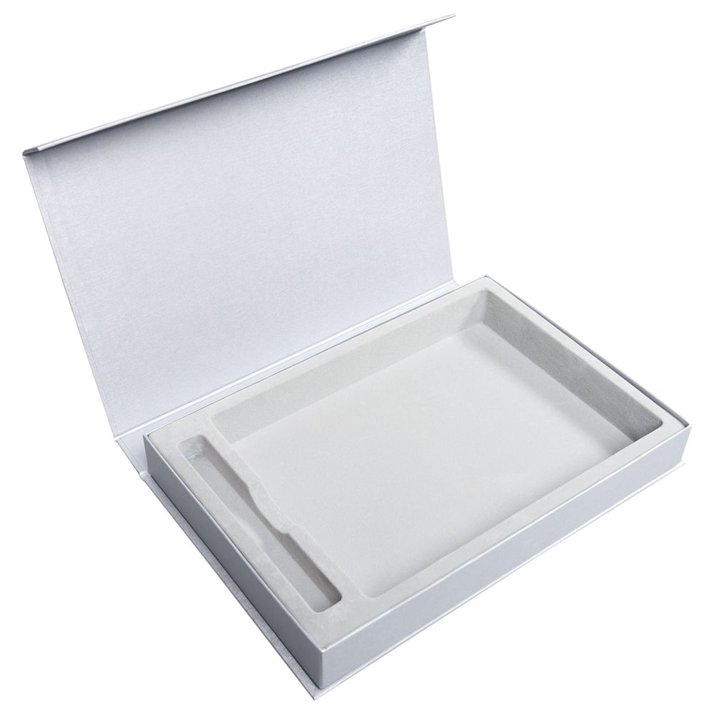 Коробка Silk с ложементом под ежедневник 15х21 см и ручку, ver.2, серая-1