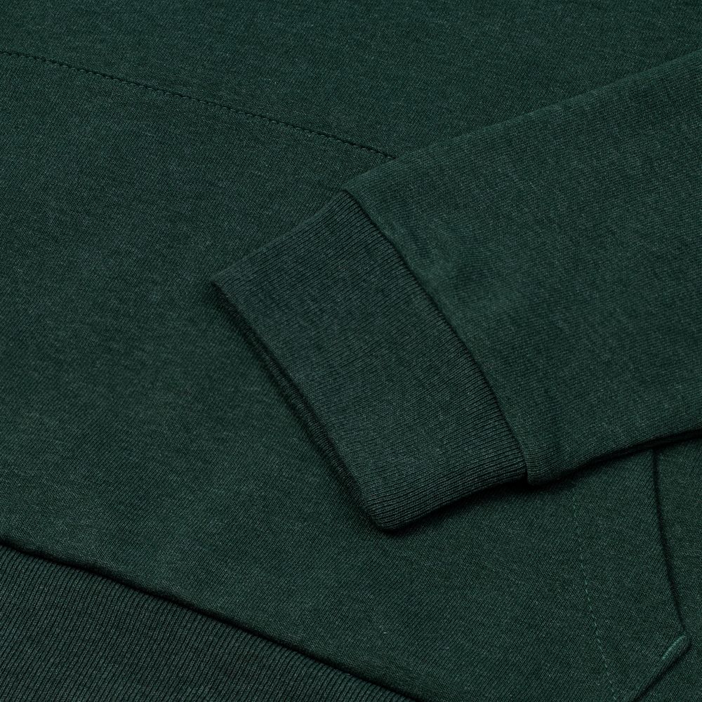 Толстовка с капюшоном унисекс Hoodie, темно-зеленый меланж-4
