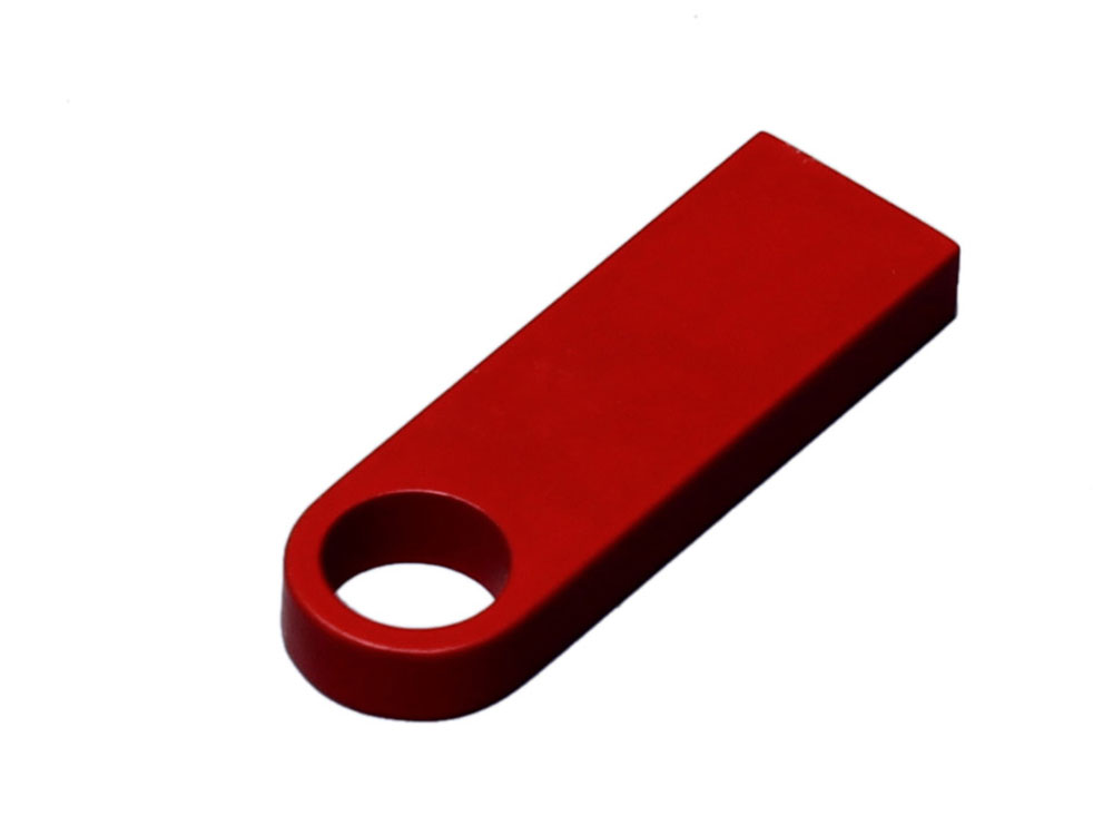 USB 2.0-флешка на 4 Гб с мини чипом и круглым отверстием, красный-1