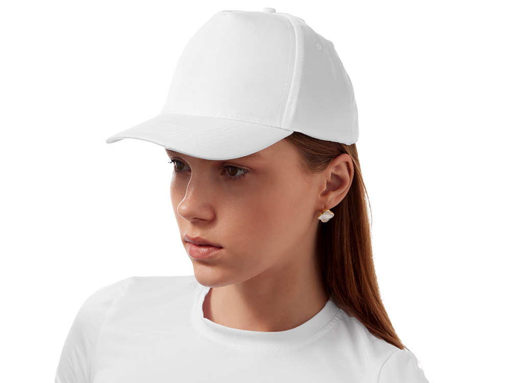 Бейсболка Poly 5-ти панельная 120 гр, белый-3