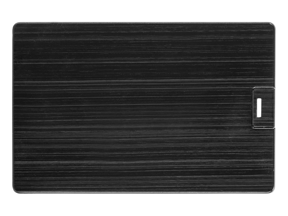 Флеш-карта USB 2.0 16 Gb в виде металлической карты Card Metal, черный-3