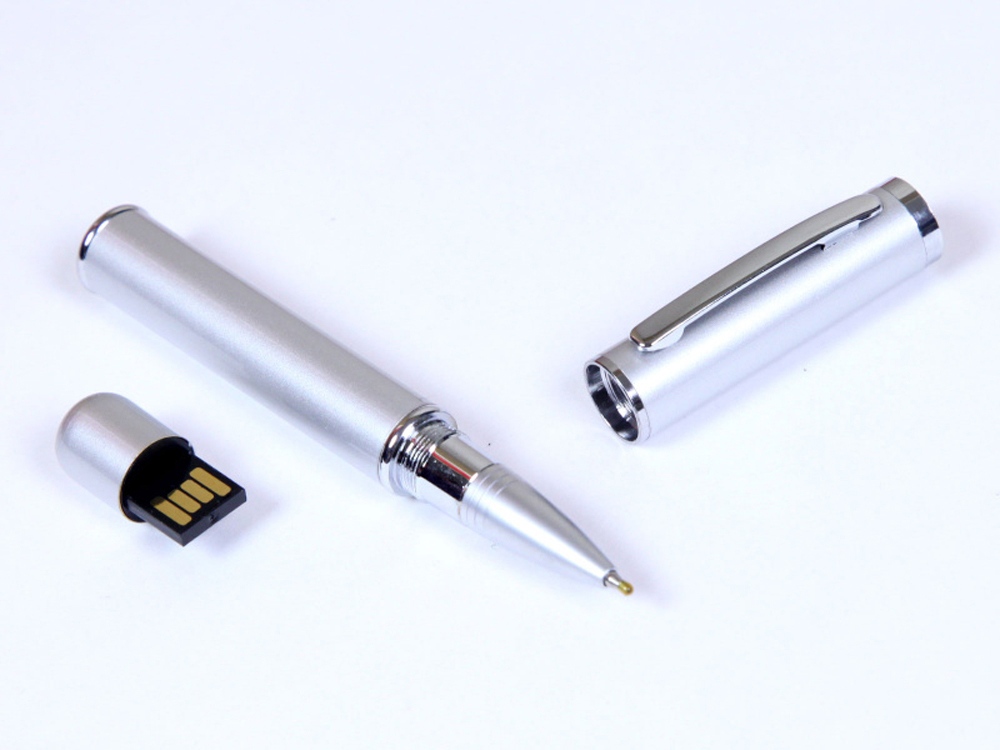USB-флешка на 32 Гб в виде ручки с мини чипом, серебро-0