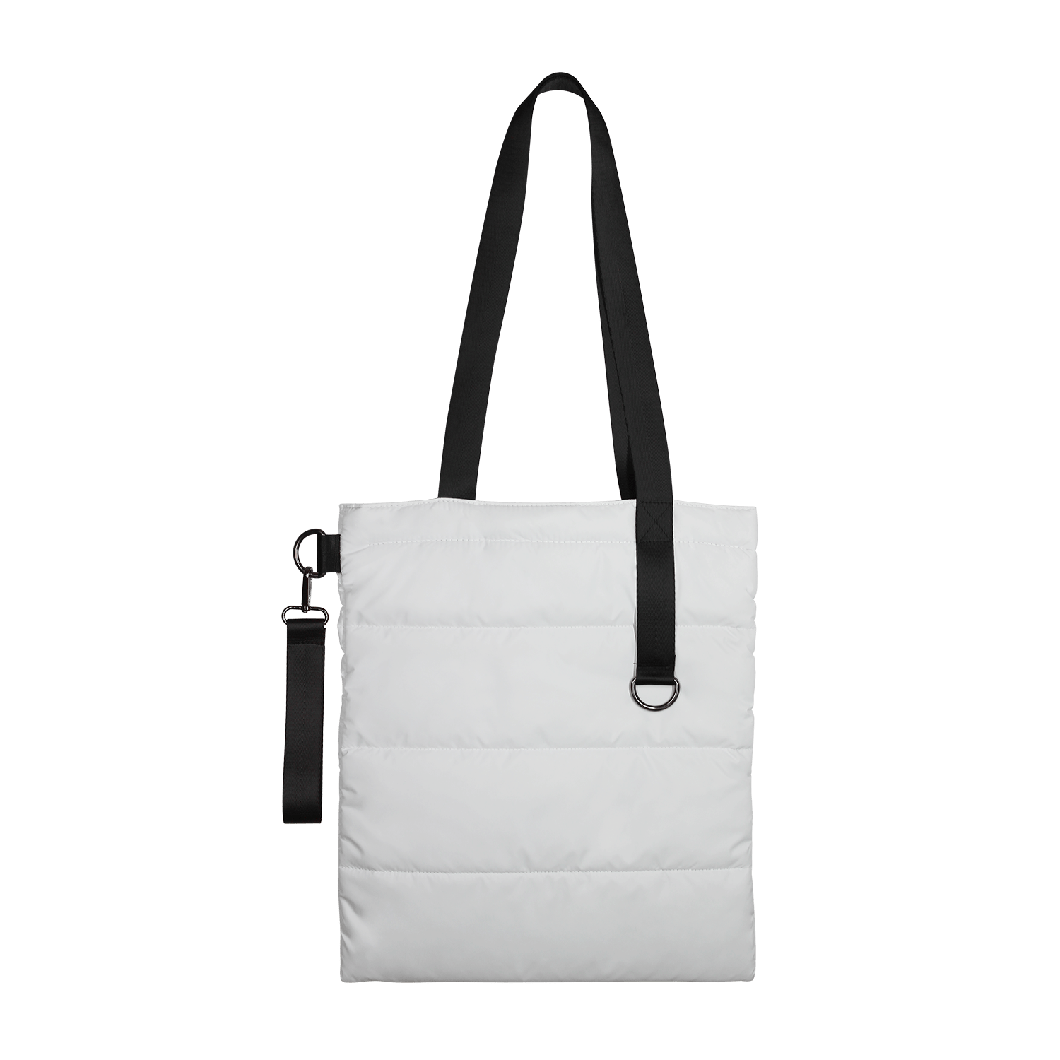 Шоппер Superbag Bubble, стёганый, с магнитной кнопкой (белый с черным)-3