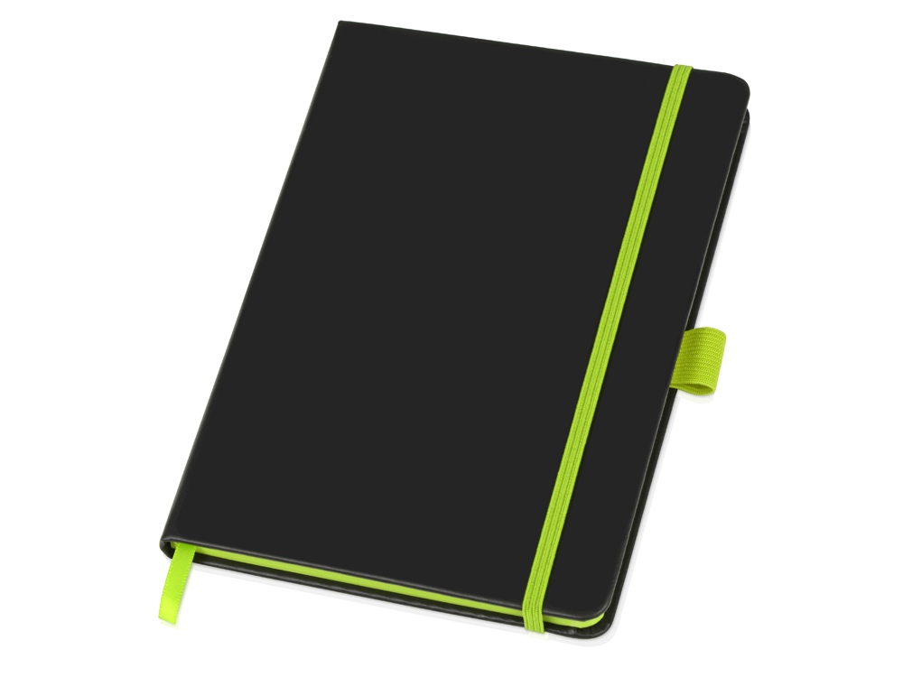 Блокнот Color edge A5, черный/лайм-0