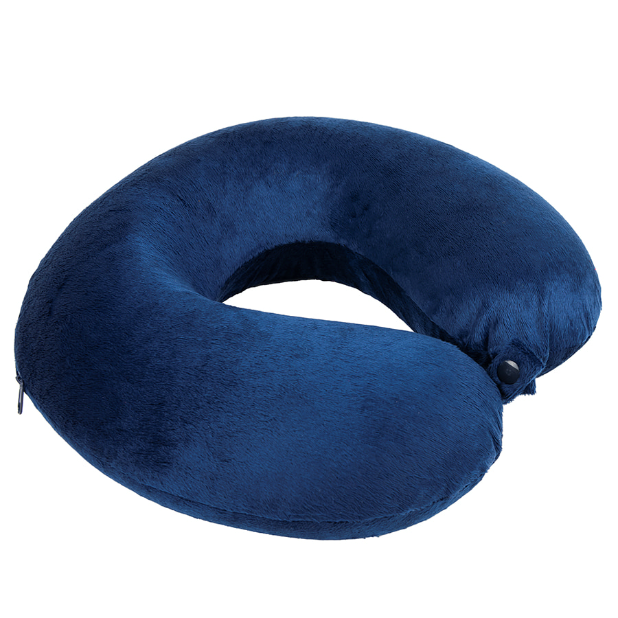 Подушка дорожная  "SOFT"; memory foam, микрофибра синий, синий-0
