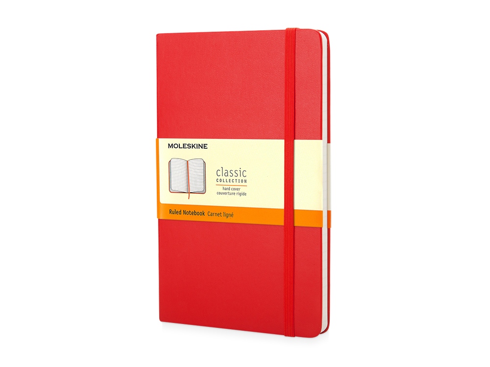 Записная книжка Moleskine Classic (в линейку) в твердой обложке, Pocket (9x14см), красный-0