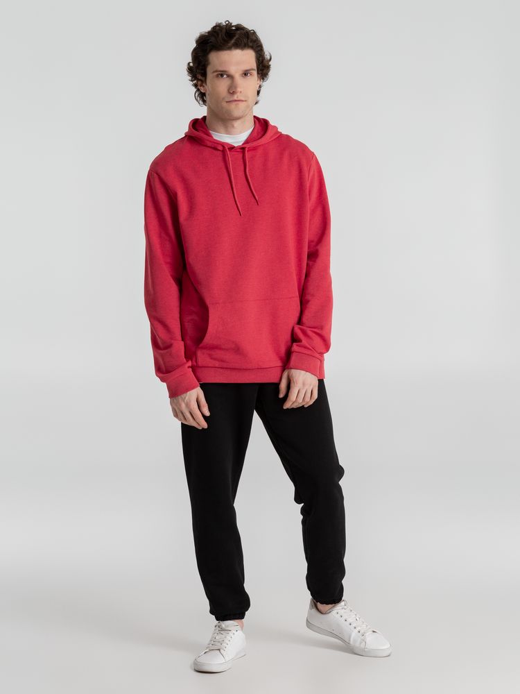 Толстовка с капюшоном унисекс Hoodie, красный меланж-6