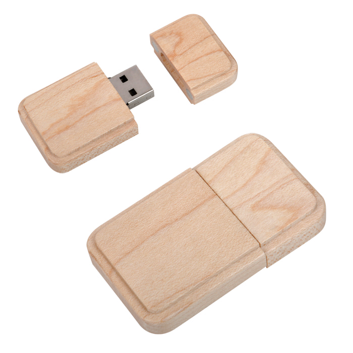 USB flash-карта "Wood" (16Гб), бежевый-0