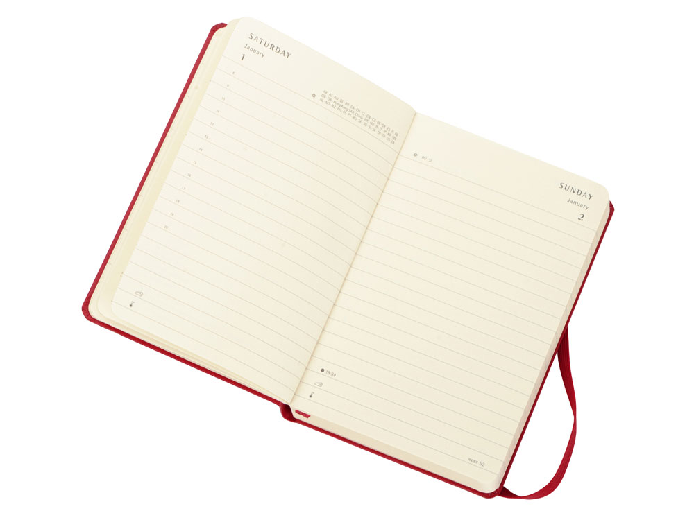 Ежедневник Moleskine Classic (2022), Pocket (9х14), красный, твердая обложка-3