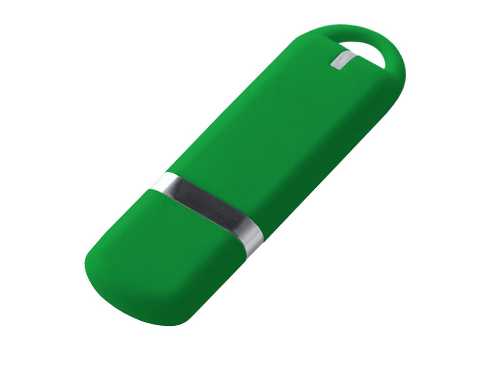 USB-флешка на 32 ГБ с покрытием soft-touch, зеленый-0