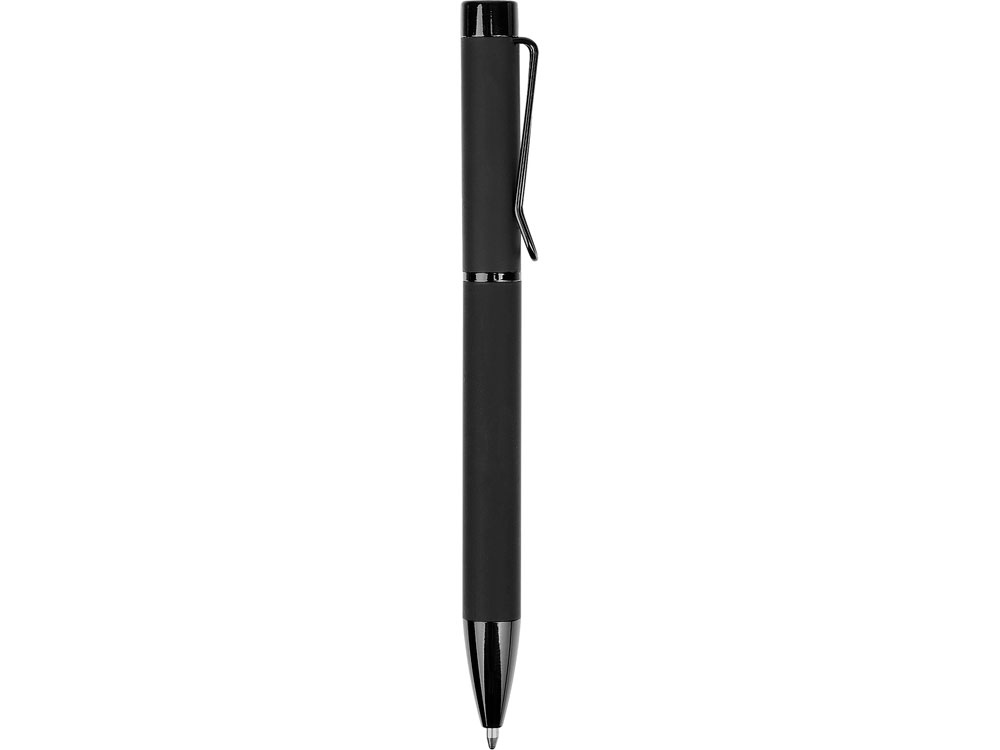 Металлическая шариковая ручка Black Lama, софт-тач, черный-2