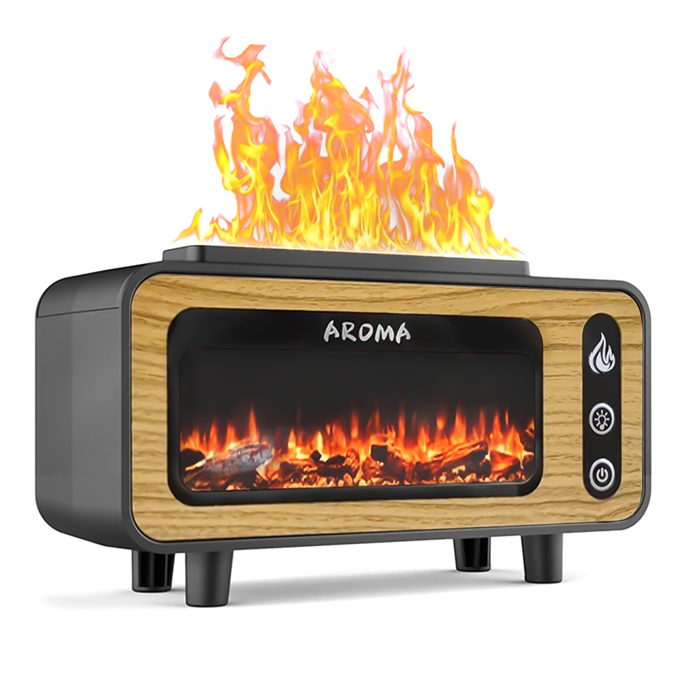Светодиодный USB увлажнитель-аромадиффузор Vintage Fireplace, Коричневый-0