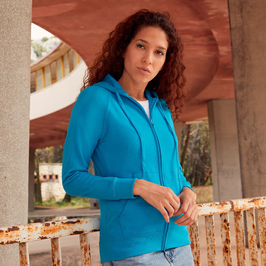 Толстовка женская без начеса LADIES LIGHTWEIGHT HOODED SWEAT 240, ярко-синий-1