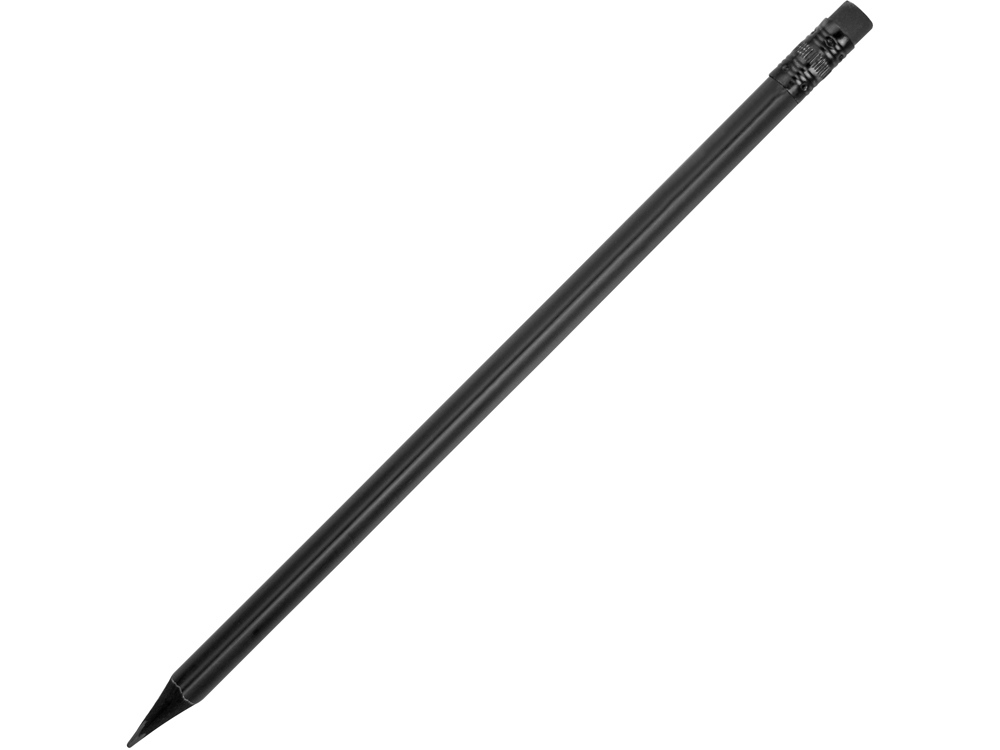 Карандаш чернографитовый трехгранный Blackie 3D, черный-0
