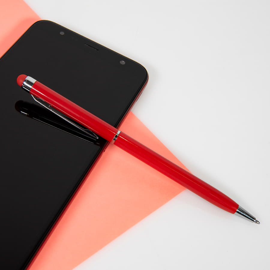 Ручка шариковая со стилусом TOUCHWRITER, ярко-красный-1