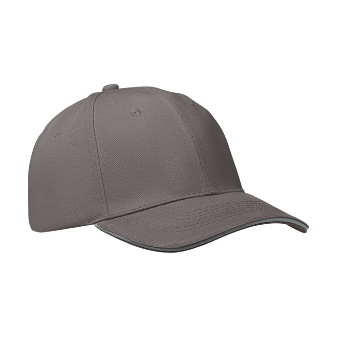 6 panel baseball cap, tемно-серый-0
